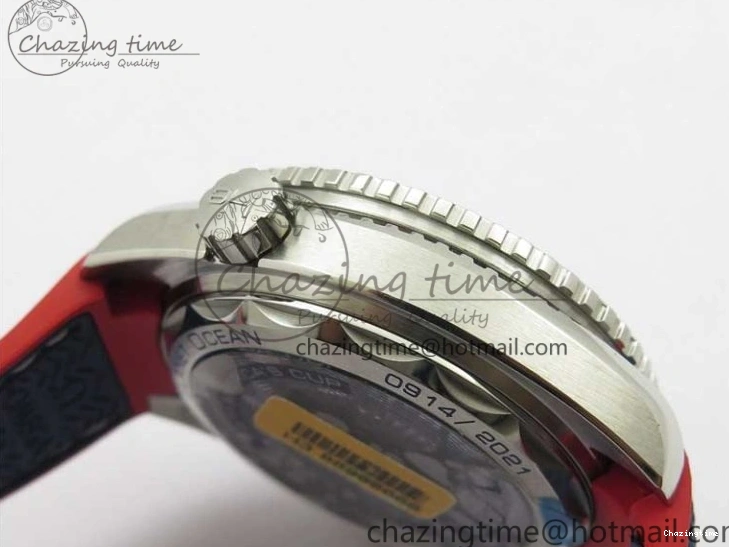 0117 Comfortable Planet Ocean 43.5mm America’s Cup VSF Best Edition White Dial On Blue Gummy Strap A 7900